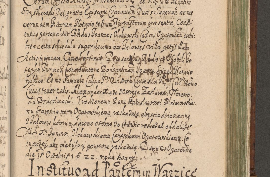Zdjęcie nr 1276 dla obiektu archiwalnego: Acta actorum, causarum spiritualium, civilium, criminalium, obligationum, quietationum, inscpritionum, cessionum, decimarum, testamentorum R. D. Martini Szyszkowski, episcopi Cracoviensis, ducis Severiensis in annis 1620 - 1623. Tomus secundus.