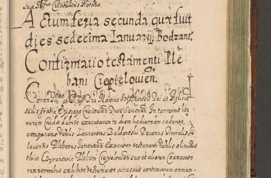 Zdjęcie nr 1270 dla obiektu archiwalnego: Acta actorum, causarum spiritualium, civilium, criminalium, obligationum, quietationum, inscpritionum, cessionum, decimarum, testamentorum R. D. Martini Szyszkowski, episcopi Cracoviensis, ducis Severiensis in annis 1620 - 1623. Tomus secundus.