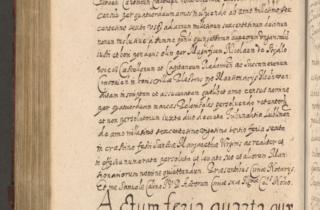 Zdjęcie nr 1497 dla obiektu archiwalnego: Acta actorum, causarum spiritualium, civilium, criminalium, obligationum, quietationum, inscpritionum, cessionum, decimarum, testamentorum R. D. Martini Szyszkowski, episcopi Cracoviensis, ducis Severiensis in annis 1620 - 1623. Tomus secundus.