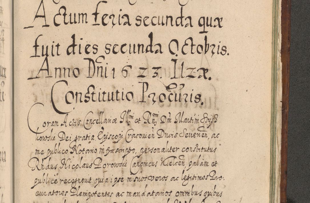 Zdjęcie nr 1590 dla obiektu archiwalnego: Acta actorum, causarum spiritualium, civilium, criminalium, obligationum, quietationum, inscpritionum, cessionum, decimarum, testamentorum R. D. Martini Szyszkowski, episcopi Cracoviensis, ducis Severiensis in annis 1620 - 1623. Tomus secundus.