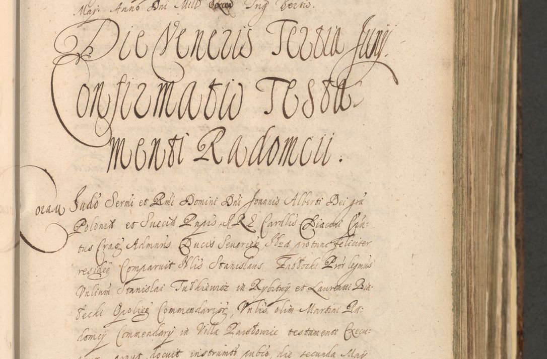 Zdjęcie nr 203 dla obiektu archiwalnego: Acta actorum, institutionum, resignationum, provisionum, decretorum, sententiarum, inscriptionum, testamentorum, confirmationum, ingrossationum, obligationum, quietationum, constitutionum R. D. Andreae Szołdrski, episcopi Kijoviensis, Gnesnensis et Posnaniensis praepositi, cantoris Cracoviensis, Vladislaviensis canonici, R. S. M. secretarii, episcopatus Cracoviensis in spiritualibus er temporalibus deputati anno 1633, 1634 et 1635