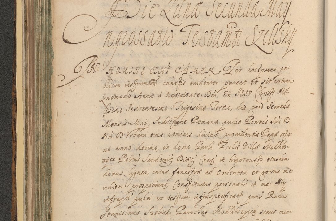 Zdjęcie nr 190 dla obiektu archiwalnego: Acta actorum, institutionum, resignationum, provisionum, decretorum, sententiarum, inscriptionum, testamentorum, confirmationum, ingrossationum, obligationum, quietationum, constitutionum R. D. Andreae Szołdrski, episcopi Kijoviensis, Gnesnensis et Posnaniensis praepositi, cantoris Cracoviensis, Vladislaviensis canonici, R. S. M. secretarii, episcopatus Cracoviensis in spiritualibus er temporalibus deputati anno 1633, 1634 et 1635