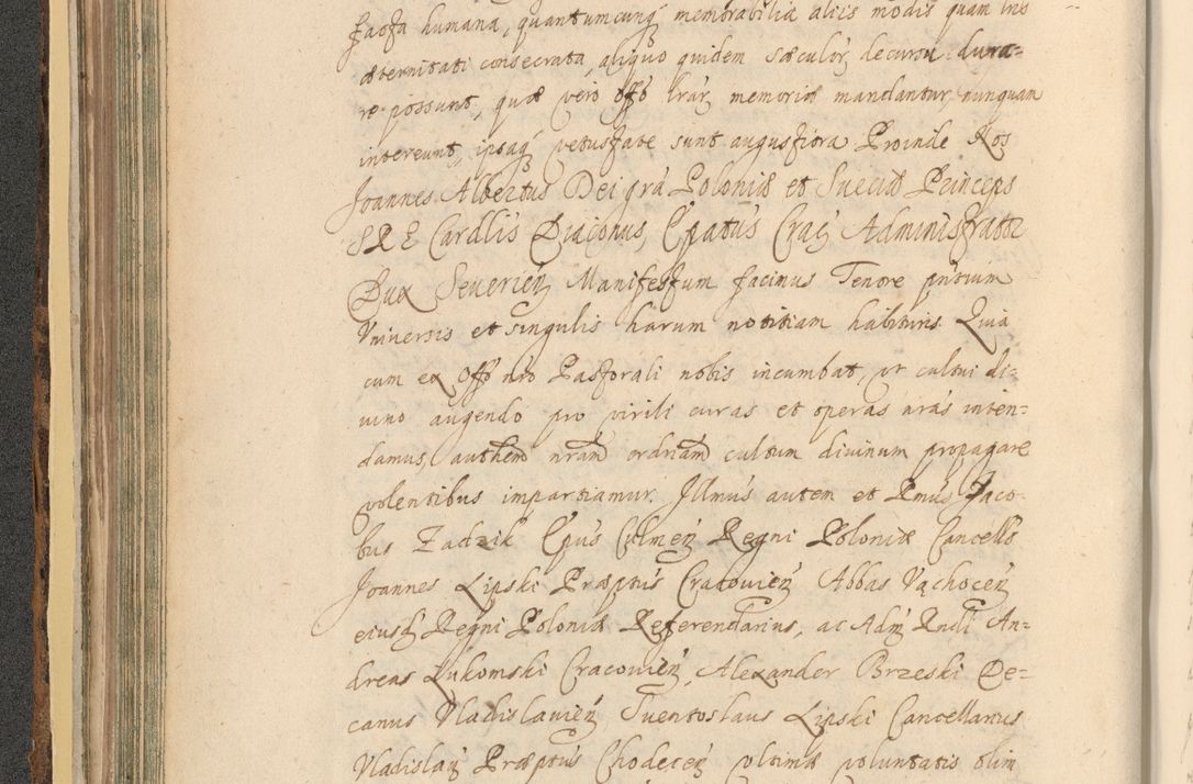 Zdjęcie nr 158 dla obiektu archiwalnego: Acta actorum, institutionum, resignationum, provisionum, decretorum, sententiarum, inscriptionum, testamentorum, confirmationum, ingrossationum, obligationum, quietationum, constitutionum R. D. Andreae Szołdrski, episcopi Kijoviensis, Gnesnensis et Posnaniensis praepositi, cantoris Cracoviensis, Vladislaviensis canonici, R. S. M. secretarii, episcopatus Cracoviensis in spiritualibus er temporalibus deputati anno 1633, 1634 et 1635
