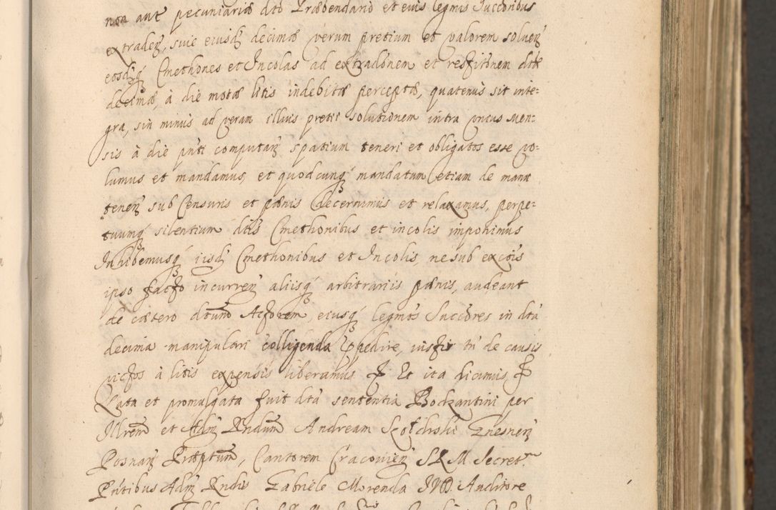 Zdjęcie nr 157 dla obiektu archiwalnego: Acta actorum, institutionum, resignationum, provisionum, decretorum, sententiarum, inscriptionum, testamentorum, confirmationum, ingrossationum, obligationum, quietationum, constitutionum R. D. Andreae Szołdrski, episcopi Kijoviensis, Gnesnensis et Posnaniensis praepositi, cantoris Cracoviensis, Vladislaviensis canonici, R. S. M. secretarii, episcopatus Cracoviensis in spiritualibus er temporalibus deputati anno 1633, 1634 et 1635