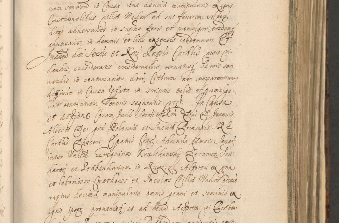Zdjęcie nr 155 dla obiektu archiwalnego: Acta actorum, institutionum, resignationum, provisionum, decretorum, sententiarum, inscriptionum, testamentorum, confirmationum, ingrossationum, obligationum, quietationum, constitutionum R. D. Andreae Szołdrski, episcopi Kijoviensis, Gnesnensis et Posnaniensis praepositi, cantoris Cracoviensis, Vladislaviensis canonici, R. S. M. secretarii, episcopatus Cracoviensis in spiritualibus er temporalibus deputati anno 1633, 1634 et 1635