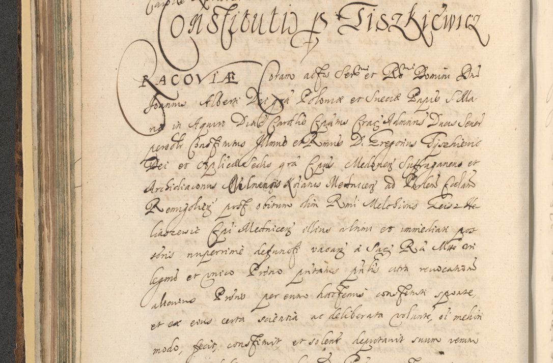 Zdjęcie nr 144 dla obiektu archiwalnego: Acta actorum, institutionum, resignationum, provisionum, decretorum, sententiarum, inscriptionum, testamentorum, confirmationum, ingrossationum, obligationum, quietationum, constitutionum R. D. Andreae Szołdrski, episcopi Kijoviensis, Gnesnensis et Posnaniensis praepositi, cantoris Cracoviensis, Vladislaviensis canonici, R. S. M. secretarii, episcopatus Cracoviensis in spiritualibus er temporalibus deputati anno 1633, 1634 et 1635