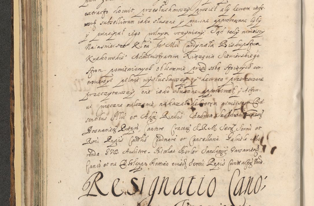 Zdjęcie nr 132 dla obiektu archiwalnego: Acta actorum, institutionum, resignationum, provisionum, decretorum, sententiarum, inscriptionum, testamentorum, confirmationum, ingrossationum, obligationum, quietationum, constitutionum R. D. Andreae Szołdrski, episcopi Kijoviensis, Gnesnensis et Posnaniensis praepositi, cantoris Cracoviensis, Vladislaviensis canonici, R. S. M. secretarii, episcopatus Cracoviensis in spiritualibus er temporalibus deputati anno 1633, 1634 et 1635
