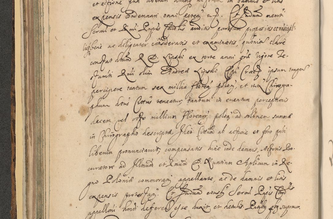 Zdjęcie nr 130 dla obiektu archiwalnego: Acta actorum, institutionum, resignationum, provisionum, decretorum, sententiarum, inscriptionum, testamentorum, confirmationum, ingrossationum, obligationum, quietationum, constitutionum R. D. Andreae Szołdrski, episcopi Kijoviensis, Gnesnensis et Posnaniensis praepositi, cantoris Cracoviensis, Vladislaviensis canonici, R. S. M. secretarii, episcopatus Cracoviensis in spiritualibus er temporalibus deputati anno 1633, 1634 et 1635