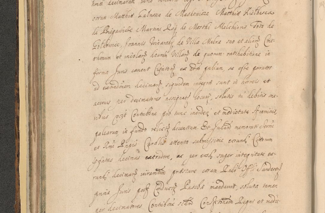 Zdjęcie nr 106 dla obiektu archiwalnego: Acta actorum, institutionum, resignationum, provisionum, decretorum, sententiarum, inscriptionum, testamentorum, confirmationum, ingrossationum, obligationum, quietationum, constitutionum R. D. Andreae Szołdrski, episcopi Kijoviensis, Gnesnensis et Posnaniensis praepositi, cantoris Cracoviensis, Vladislaviensis canonici, R. S. M. secretarii, episcopatus Cracoviensis in spiritualibus er temporalibus deputati anno 1633, 1634 et 1635
