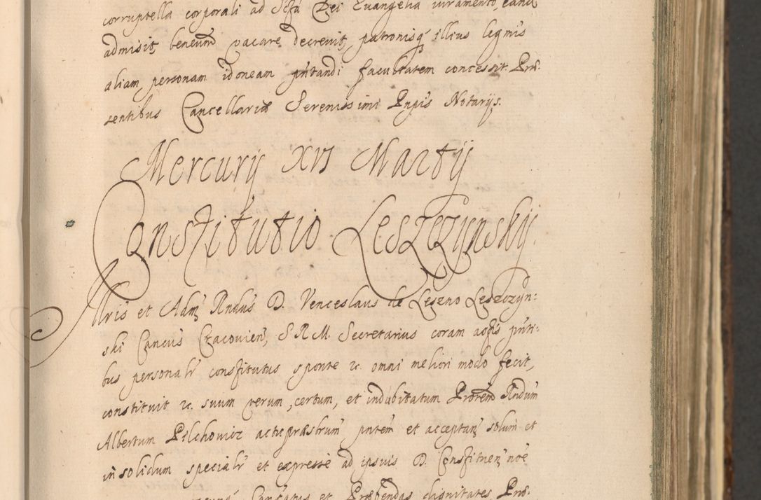 Zdjęcie nr 103 dla obiektu archiwalnego: Acta actorum, institutionum, resignationum, provisionum, decretorum, sententiarum, inscriptionum, testamentorum, confirmationum, ingrossationum, obligationum, quietationum, constitutionum R. D. Andreae Szołdrski, episcopi Kijoviensis, Gnesnensis et Posnaniensis praepositi, cantoris Cracoviensis, Vladislaviensis canonici, R. S. M. secretarii, episcopatus Cracoviensis in spiritualibus er temporalibus deputati anno 1633, 1634 et 1635