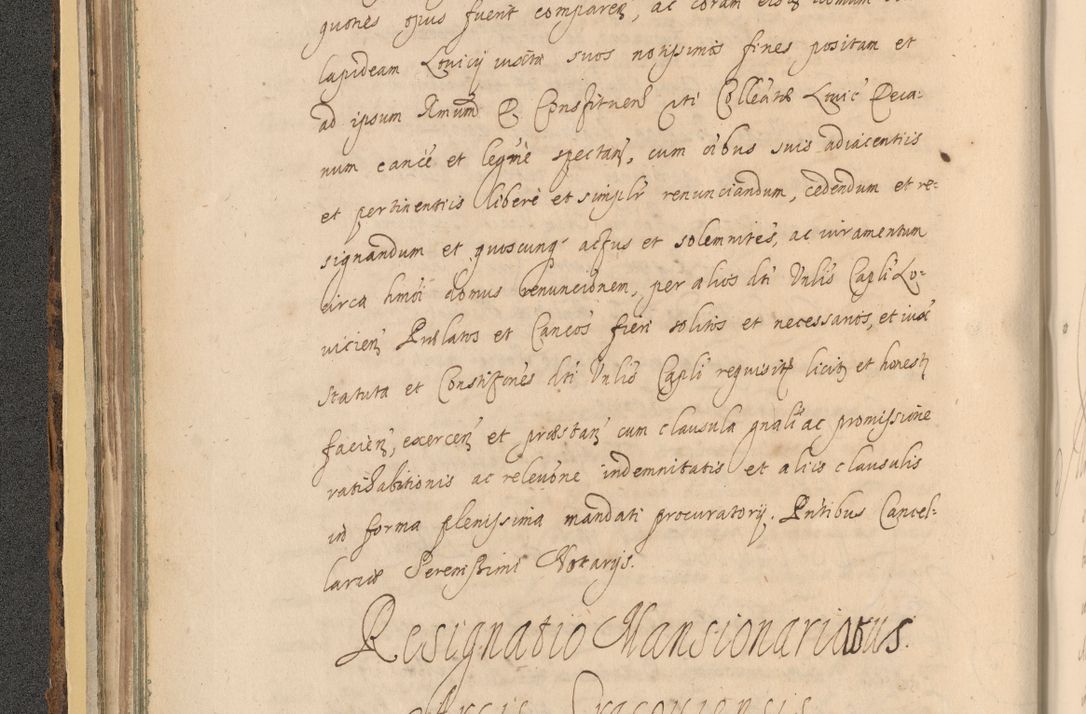 Zdjęcie nr 102 dla obiektu archiwalnego: Acta actorum, institutionum, resignationum, provisionum, decretorum, sententiarum, inscriptionum, testamentorum, confirmationum, ingrossationum, obligationum, quietationum, constitutionum R. D. Andreae Szołdrski, episcopi Kijoviensis, Gnesnensis et Posnaniensis praepositi, cantoris Cracoviensis, Vladislaviensis canonici, R. S. M. secretarii, episcopatus Cracoviensis in spiritualibus er temporalibus deputati anno 1633, 1634 et 1635