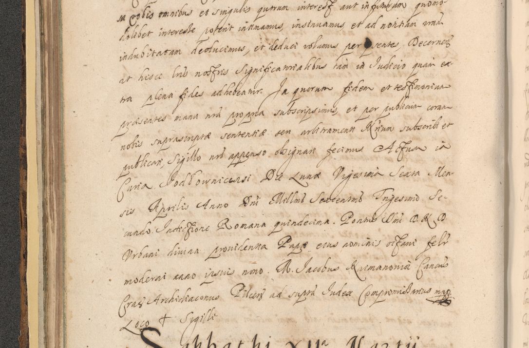 Zdjęcie nr 90 dla obiektu archiwalnego: Acta actorum, institutionum, resignationum, provisionum, decretorum, sententiarum, inscriptionum, testamentorum, confirmationum, ingrossationum, obligationum, quietationum, constitutionum R. D. Andreae Szołdrski, episcopi Kijoviensis, Gnesnensis et Posnaniensis praepositi, cantoris Cracoviensis, Vladislaviensis canonici, R. S. M. secretarii, episcopatus Cracoviensis in spiritualibus er temporalibus deputati anno 1633, 1634 et 1635