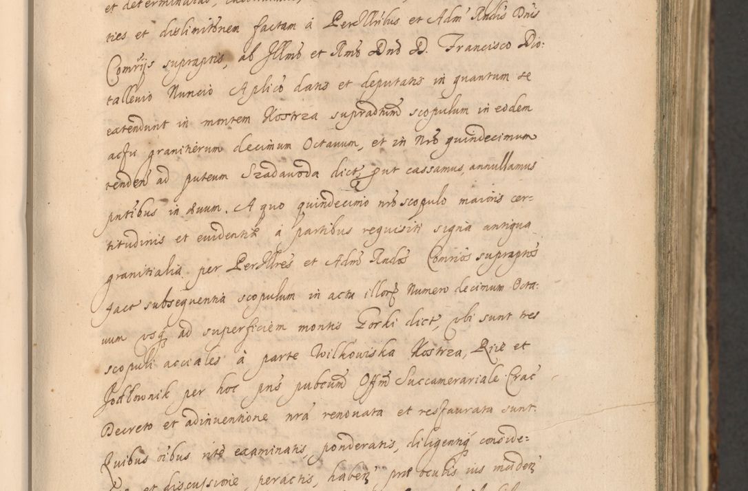Zdjęcie nr 87 dla obiektu archiwalnego: Acta actorum, institutionum, resignationum, provisionum, decretorum, sententiarum, inscriptionum, testamentorum, confirmationum, ingrossationum, obligationum, quietationum, constitutionum R. D. Andreae Szołdrski, episcopi Kijoviensis, Gnesnensis et Posnaniensis praepositi, cantoris Cracoviensis, Vladislaviensis canonici, R. S. M. secretarii, episcopatus Cracoviensis in spiritualibus er temporalibus deputati anno 1633, 1634 et 1635