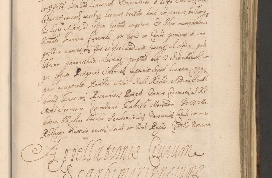 Zdjęcie nr 65 dla obiektu archiwalnego: Acta actorum, institutionum, resignationum, provisionum, decretorum, sententiarum, inscriptionum, testamentorum, confirmationum, ingrossationum, obligationum, quietationum, constitutionum R. D. Andreae Szołdrski, episcopi Kijoviensis, Gnesnensis et Posnaniensis praepositi, cantoris Cracoviensis, Vladislaviensis canonici, R. S. M. secretarii, episcopatus Cracoviensis in spiritualibus er temporalibus deputati anno 1633, 1634 et 1635