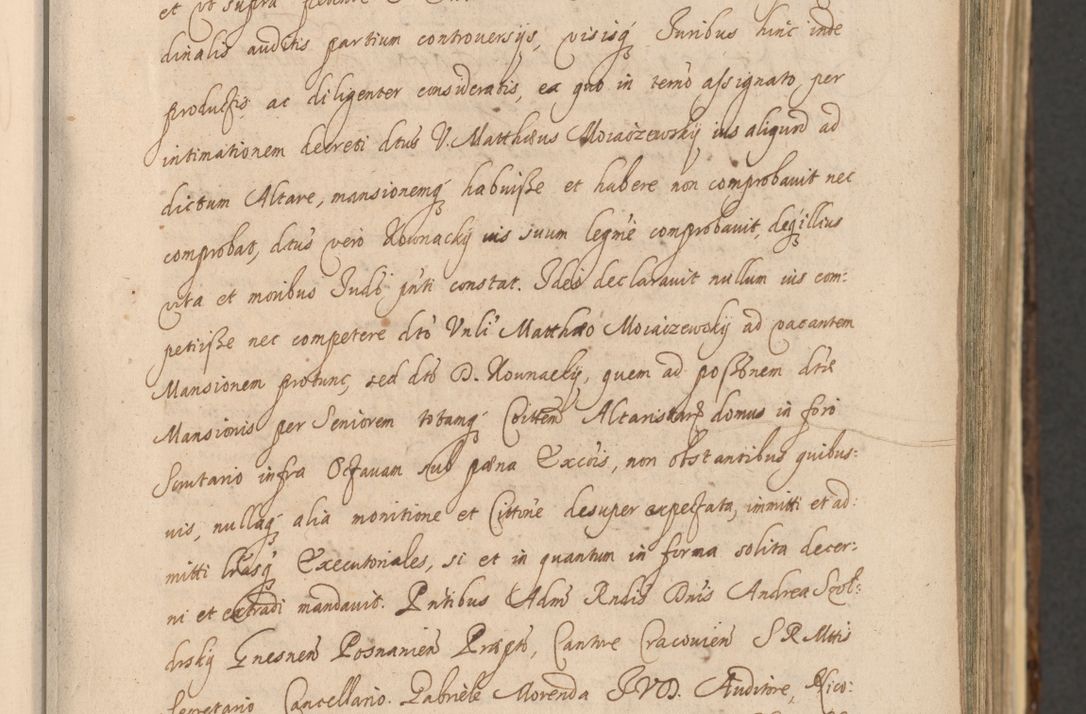 Zdjęcie nr 59 dla obiektu archiwalnego: Acta actorum, institutionum, resignationum, provisionum, decretorum, sententiarum, inscriptionum, testamentorum, confirmationum, ingrossationum, obligationum, quietationum, constitutionum R. D. Andreae Szołdrski, episcopi Kijoviensis, Gnesnensis et Posnaniensis praepositi, cantoris Cracoviensis, Vladislaviensis canonici, R. S. M. secretarii, episcopatus Cracoviensis in spiritualibus er temporalibus deputati anno 1633, 1634 et 1635
