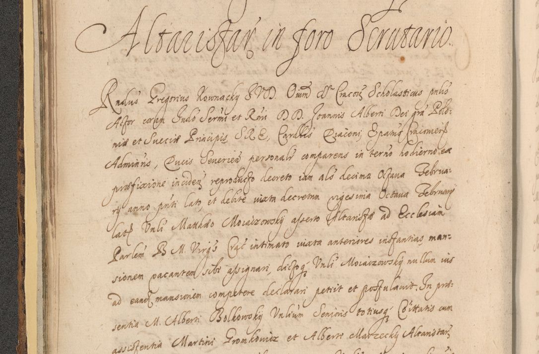 Zdjęcie nr 58 dla obiektu archiwalnego: Acta actorum, institutionum, resignationum, provisionum, decretorum, sententiarum, inscriptionum, testamentorum, confirmationum, ingrossationum, obligationum, quietationum, constitutionum R. D. Andreae Szołdrski, episcopi Kijoviensis, Gnesnensis et Posnaniensis praepositi, cantoris Cracoviensis, Vladislaviensis canonici, R. S. M. secretarii, episcopatus Cracoviensis in spiritualibus er temporalibus deputati anno 1633, 1634 et 1635