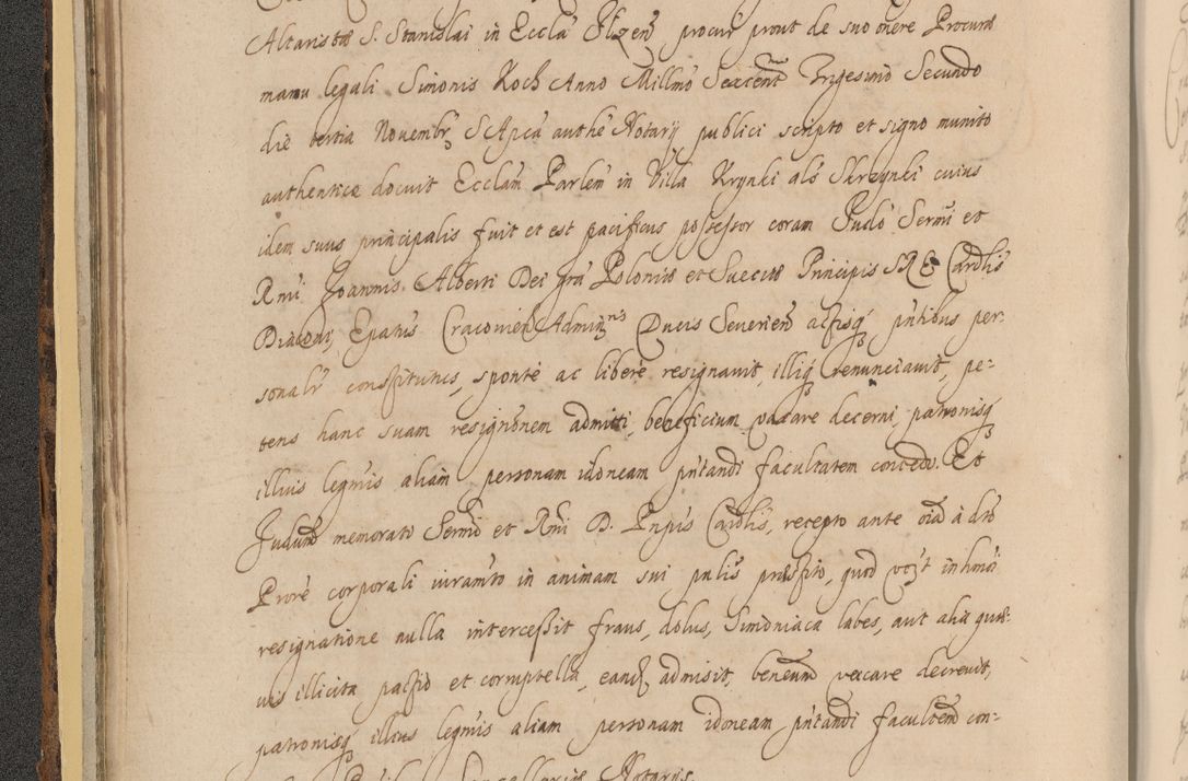 Zdjęcie nr 56 dla obiektu archiwalnego: Acta actorum, institutionum, resignationum, provisionum, decretorum, sententiarum, inscriptionum, testamentorum, confirmationum, ingrossationum, obligationum, quietationum, constitutionum R. D. Andreae Szołdrski, episcopi Kijoviensis, Gnesnensis et Posnaniensis praepositi, cantoris Cracoviensis, Vladislaviensis canonici, R. S. M. secretarii, episcopatus Cracoviensis in spiritualibus er temporalibus deputati anno 1633, 1634 et 1635