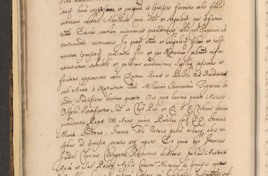 Zdjęcie nr 52 dla obiektu archiwalnego: Acta actorum, institutionum, resignationum, provisionum, decretorum, sententiarum, inscriptionum, testamentorum, confirmationum, ingrossationum, obligationum, quietationum, constitutionum R. D. Andreae Szołdrski, episcopi Kijoviensis, Gnesnensis et Posnaniensis praepositi, cantoris Cracoviensis, Vladislaviensis canonici, R. S. M. secretarii, episcopatus Cracoviensis in spiritualibus er temporalibus deputati anno 1633, 1634 et 1635