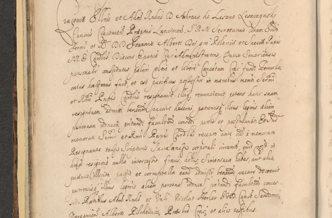 Zdjęcie nr 46 dla obiektu archiwalnego: Acta actorum, institutionum, resignationum, provisionum, decretorum, sententiarum, inscriptionum, testamentorum, confirmationum, ingrossationum, obligationum, quietationum, constitutionum R. D. Andreae Szołdrski, episcopi Kijoviensis, Gnesnensis et Posnaniensis praepositi, cantoris Cracoviensis, Vladislaviensis canonici, R. S. M. secretarii, episcopatus Cracoviensis in spiritualibus er temporalibus deputati anno 1633, 1634 et 1635