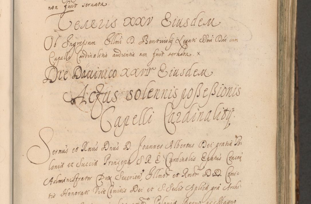 Zdjęcie nr 43 dla obiektu archiwalnego: Acta actorum, institutionum, resignationum, provisionum, decretorum, sententiarum, inscriptionum, testamentorum, confirmationum, ingrossationum, obligationum, quietationum, constitutionum R. D. Andreae Szołdrski, episcopi Kijoviensis, Gnesnensis et Posnaniensis praepositi, cantoris Cracoviensis, Vladislaviensis canonici, R. S. M. secretarii, episcopatus Cracoviensis in spiritualibus er temporalibus deputati anno 1633, 1634 et 1635