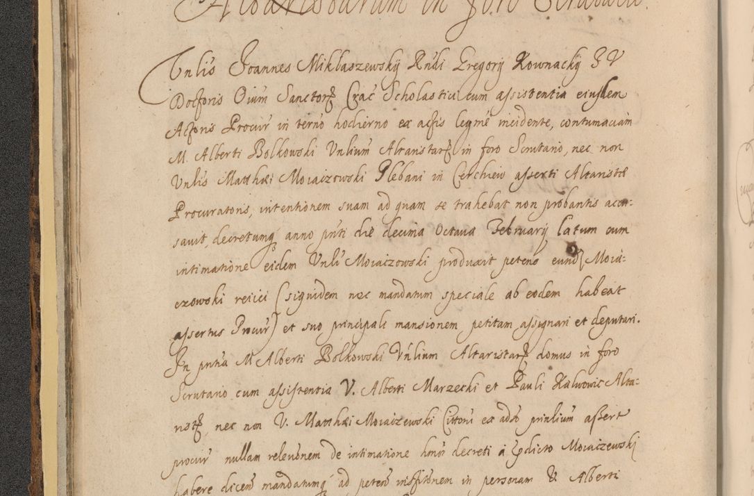 Zdjęcie nr 44 dla obiektu archiwalnego: Acta actorum, institutionum, resignationum, provisionum, decretorum, sententiarum, inscriptionum, testamentorum, confirmationum, ingrossationum, obligationum, quietationum, constitutionum R. D. Andreae Szołdrski, episcopi Kijoviensis, Gnesnensis et Posnaniensis praepositi, cantoris Cracoviensis, Vladislaviensis canonici, R. S. M. secretarii, episcopatus Cracoviensis in spiritualibus er temporalibus deputati anno 1633, 1634 et 1635