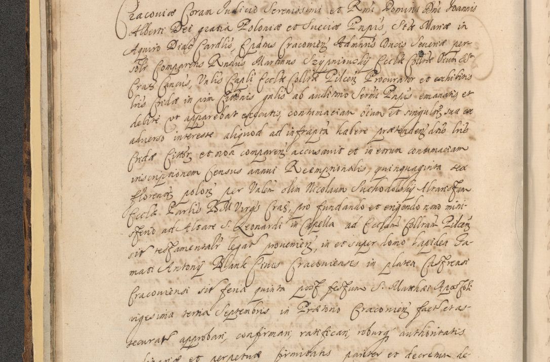 Zdjęcie nr 38 dla obiektu archiwalnego: Acta actorum, institutionum, resignationum, provisionum, decretorum, sententiarum, inscriptionum, testamentorum, confirmationum, ingrossationum, obligationum, quietationum, constitutionum R. D. Andreae Szołdrski, episcopi Kijoviensis, Gnesnensis et Posnaniensis praepositi, cantoris Cracoviensis, Vladislaviensis canonici, R. S. M. secretarii, episcopatus Cracoviensis in spiritualibus er temporalibus deputati anno 1633, 1634 et 1635