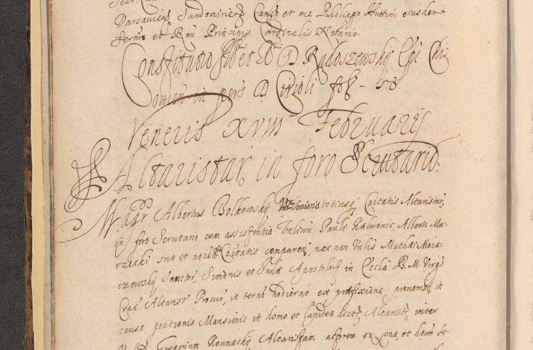 Zdjęcie nr 28 dla obiektu archiwalnego: Acta actorum, institutionum, resignationum, provisionum, decretorum, sententiarum, inscriptionum, testamentorum, confirmationum, ingrossationum, obligationum, quietationum, constitutionum R. D. Andreae Szołdrski, episcopi Kijoviensis, Gnesnensis et Posnaniensis praepositi, cantoris Cracoviensis, Vladislaviensis canonici, R. S. M. secretarii, episcopatus Cracoviensis in spiritualibus er temporalibus deputati anno 1633, 1634 et 1635