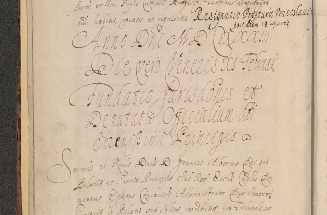 Zdjęcie nr 20 dla obiektu archiwalnego: Acta actorum, institutionum, resignationum, provisionum, decretorum, sententiarum, inscriptionum, testamentorum, confirmationum, ingrossationum, obligationum, quietationum, constitutionum R. D. Andreae Szołdrski, episcopi Kijoviensis, Gnesnensis et Posnaniensis praepositi, cantoris Cracoviensis, Vladislaviensis canonici, R. S. M. secretarii, episcopatus Cracoviensis in spiritualibus er temporalibus deputati anno 1633, 1634 et 1635