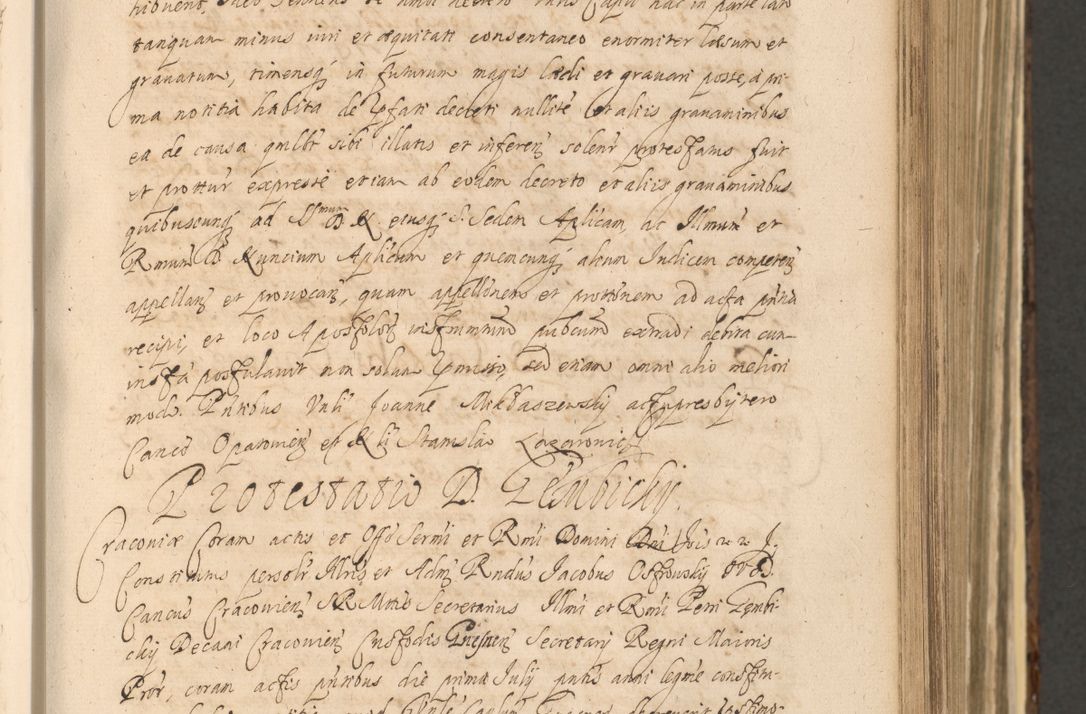 Zdjęcie nr 405 dla obiektu archiwalnego: Acta actorum, institutionum, resignationum, provisionum, decretorum, sententiarum, inscriptionum, testamentorum, confirmationum, ingrossationum, obligationum, quietationum, constitutionum R. D. Andreae Szołdrski, episcopi Kijoviensis, Gnesnensis et Posnaniensis praepositi, cantoris Cracoviensis, Vladislaviensis canonici, R. S. M. secretarii, episcopatus Cracoviensis in spiritualibus er temporalibus deputati anno 1633, 1634 et 1635