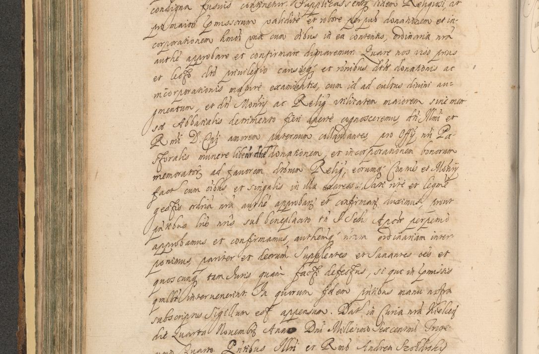 Zdjęcie nr 390 dla obiektu archiwalnego: Acta actorum, institutionum, resignationum, provisionum, decretorum, sententiarum, inscriptionum, testamentorum, confirmationum, ingrossationum, obligationum, quietationum, constitutionum R. D. Andreae Szołdrski, episcopi Kijoviensis, Gnesnensis et Posnaniensis praepositi, cantoris Cracoviensis, Vladislaviensis canonici, R. S. M. secretarii, episcopatus Cracoviensis in spiritualibus er temporalibus deputati anno 1633, 1634 et 1635