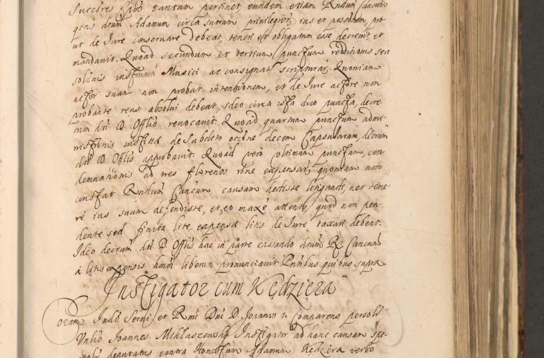 Zdjęcie nr 385 dla obiektu archiwalnego: Acta actorum, institutionum, resignationum, provisionum, decretorum, sententiarum, inscriptionum, testamentorum, confirmationum, ingrossationum, obligationum, quietationum, constitutionum R. D. Andreae Szołdrski, episcopi Kijoviensis, Gnesnensis et Posnaniensis praepositi, cantoris Cracoviensis, Vladislaviensis canonici, R. S. M. secretarii, episcopatus Cracoviensis in spiritualibus er temporalibus deputati anno 1633, 1634 et 1635
