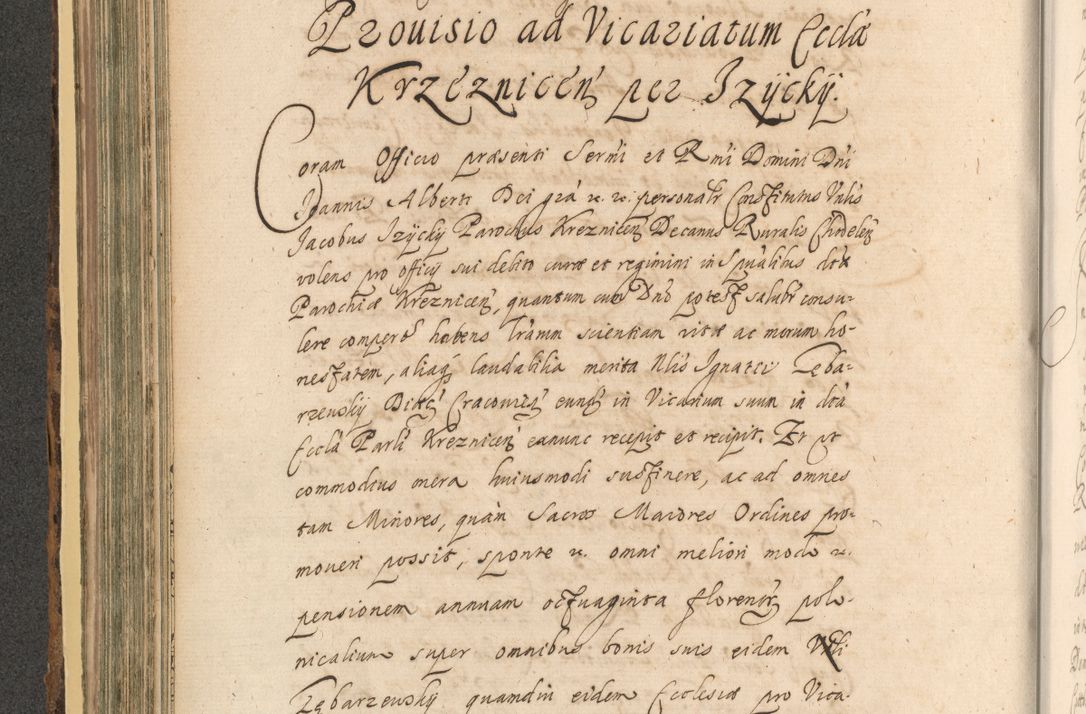 Zdjęcie nr 368 dla obiektu archiwalnego: Acta actorum, institutionum, resignationum, provisionum, decretorum, sententiarum, inscriptionum, testamentorum, confirmationum, ingrossationum, obligationum, quietationum, constitutionum R. D. Andreae Szołdrski, episcopi Kijoviensis, Gnesnensis et Posnaniensis praepositi, cantoris Cracoviensis, Vladislaviensis canonici, R. S. M. secretarii, episcopatus Cracoviensis in spiritualibus er temporalibus deputati anno 1633, 1634 et 1635