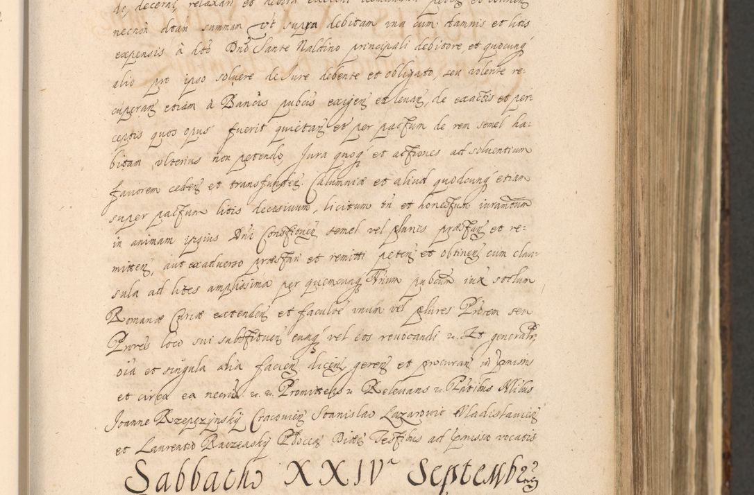 Zdjęcie nr 309 dla obiektu archiwalnego: Acta actorum, institutionum, resignationum, provisionum, decretorum, sententiarum, inscriptionum, testamentorum, confirmationum, ingrossationum, obligationum, quietationum, constitutionum R. D. Andreae Szołdrski, episcopi Kijoviensis, Gnesnensis et Posnaniensis praepositi, cantoris Cracoviensis, Vladislaviensis canonici, R. S. M. secretarii, episcopatus Cracoviensis in spiritualibus er temporalibus deputati anno 1633, 1634 et 1635