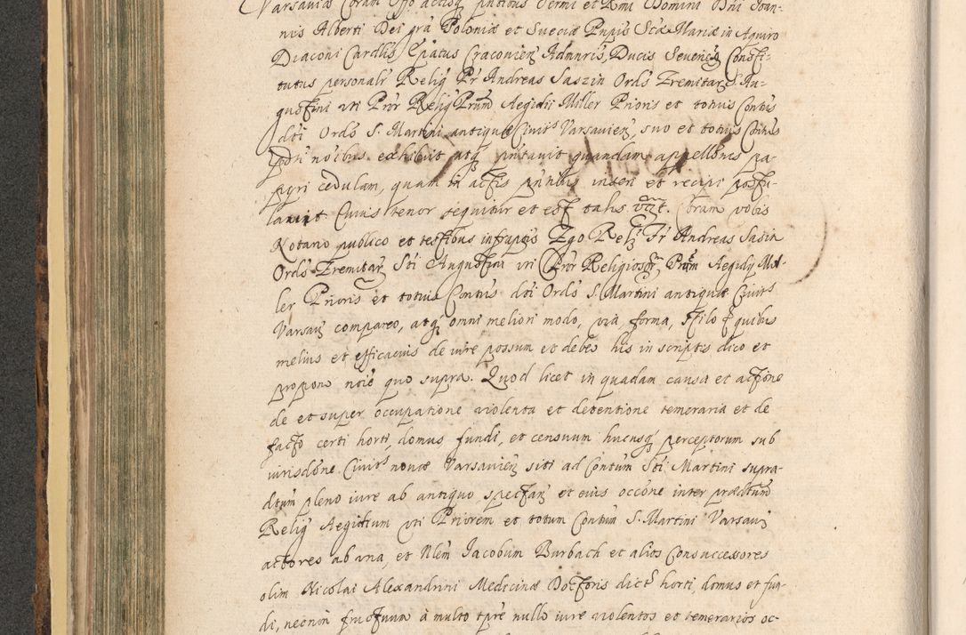 Zdjęcie nr 300 dla obiektu archiwalnego: Acta actorum, institutionum, resignationum, provisionum, decretorum, sententiarum, inscriptionum, testamentorum, confirmationum, ingrossationum, obligationum, quietationum, constitutionum R. D. Andreae Szołdrski, episcopi Kijoviensis, Gnesnensis et Posnaniensis praepositi, cantoris Cracoviensis, Vladislaviensis canonici, R. S. M. secretarii, episcopatus Cracoviensis in spiritualibus er temporalibus deputati anno 1633, 1634 et 1635