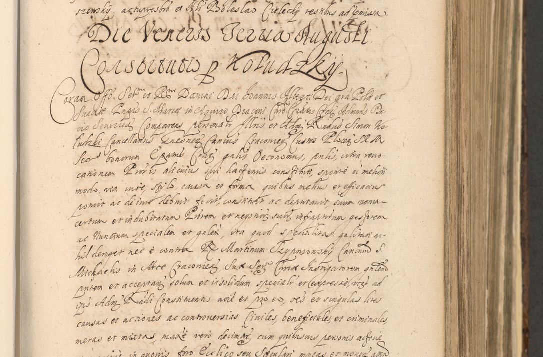 Zdjęcie nr 289 dla obiektu archiwalnego: Acta actorum, institutionum, resignationum, provisionum, decretorum, sententiarum, inscriptionum, testamentorum, confirmationum, ingrossationum, obligationum, quietationum, constitutionum R. D. Andreae Szołdrski, episcopi Kijoviensis, Gnesnensis et Posnaniensis praepositi, cantoris Cracoviensis, Vladislaviensis canonici, R. S. M. secretarii, episcopatus Cracoviensis in spiritualibus er temporalibus deputati anno 1633, 1634 et 1635
