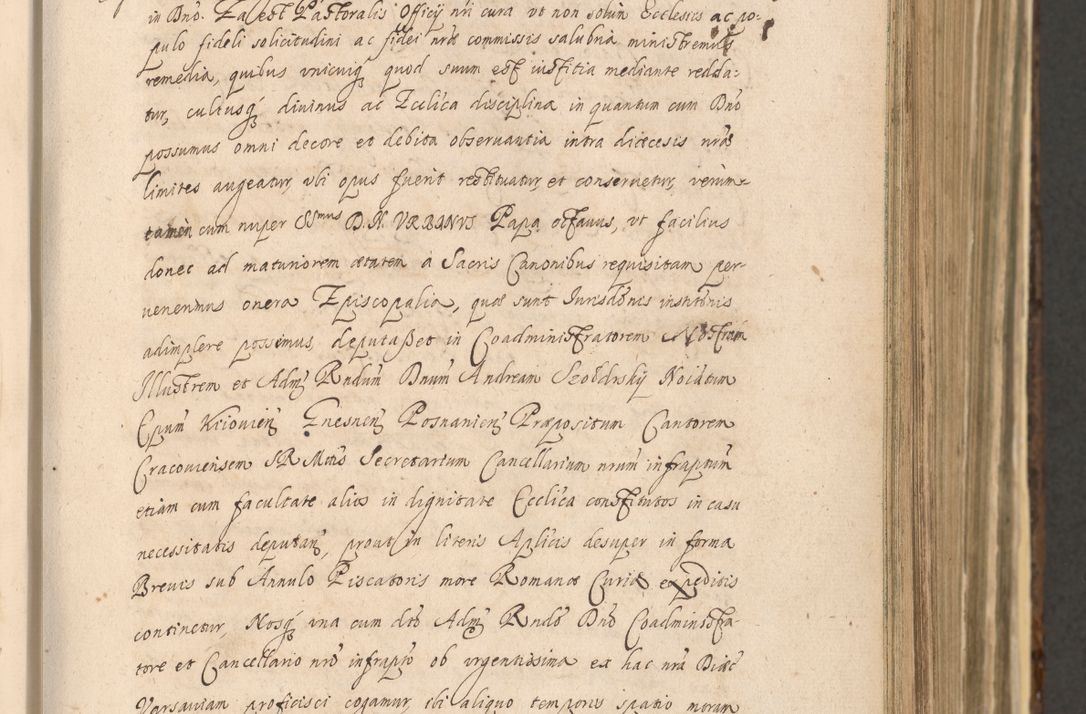 Zdjęcie nr 283 dla obiektu archiwalnego: Acta actorum, institutionum, resignationum, provisionum, decretorum, sententiarum, inscriptionum, testamentorum, confirmationum, ingrossationum, obligationum, quietationum, constitutionum R. D. Andreae Szołdrski, episcopi Kijoviensis, Gnesnensis et Posnaniensis praepositi, cantoris Cracoviensis, Vladislaviensis canonici, R. S. M. secretarii, episcopatus Cracoviensis in spiritualibus er temporalibus deputati anno 1633, 1634 et 1635