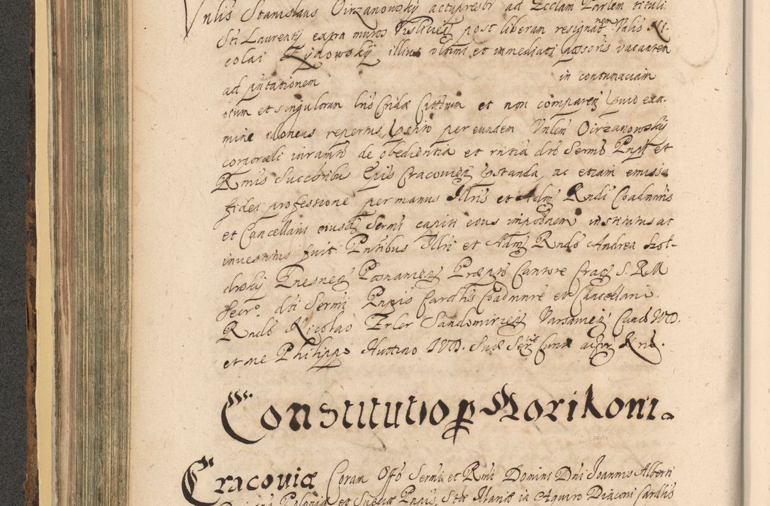 Zdjęcie nr 266 dla obiektu archiwalnego: Acta actorum, institutionum, resignationum, provisionum, decretorum, sententiarum, inscriptionum, testamentorum, confirmationum, ingrossationum, obligationum, quietationum, constitutionum R. D. Andreae Szołdrski, episcopi Kijoviensis, Gnesnensis et Posnaniensis praepositi, cantoris Cracoviensis, Vladislaviensis canonici, R. S. M. secretarii, episcopatus Cracoviensis in spiritualibus er temporalibus deputati anno 1633, 1634 et 1635