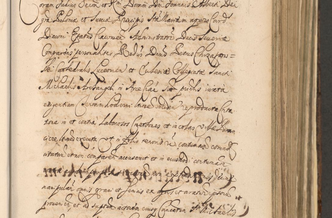 Zdjęcie nr 265 dla obiektu archiwalnego: Acta actorum, institutionum, resignationum, provisionum, decretorum, sententiarum, inscriptionum, testamentorum, confirmationum, ingrossationum, obligationum, quietationum, constitutionum R. D. Andreae Szołdrski, episcopi Kijoviensis, Gnesnensis et Posnaniensis praepositi, cantoris Cracoviensis, Vladislaviensis canonici, R. S. M. secretarii, episcopatus Cracoviensis in spiritualibus er temporalibus deputati anno 1633, 1634 et 1635