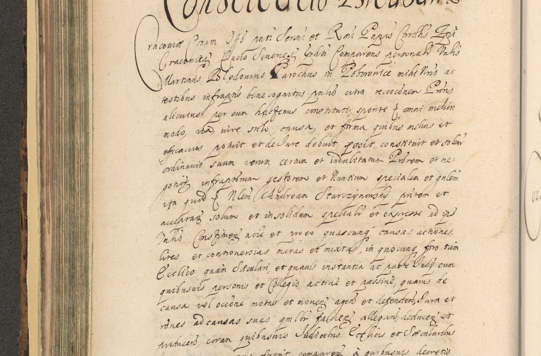 Zdjęcie nr 250 dla obiektu archiwalnego: Acta actorum, institutionum, resignationum, provisionum, decretorum, sententiarum, inscriptionum, testamentorum, confirmationum, ingrossationum, obligationum, quietationum, constitutionum R. D. Andreae Szołdrski, episcopi Kijoviensis, Gnesnensis et Posnaniensis praepositi, cantoris Cracoviensis, Vladislaviensis canonici, R. S. M. secretarii, episcopatus Cracoviensis in spiritualibus er temporalibus deputati anno 1633, 1634 et 1635