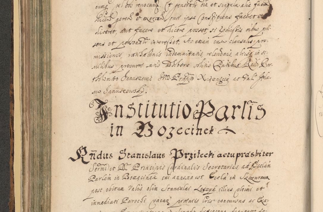Zdjęcie nr 242 dla obiektu archiwalnego: Acta actorum, institutionum, resignationum, provisionum, decretorum, sententiarum, inscriptionum, testamentorum, confirmationum, ingrossationum, obligationum, quietationum, constitutionum R. D. Andreae Szołdrski, episcopi Kijoviensis, Gnesnensis et Posnaniensis praepositi, cantoris Cracoviensis, Vladislaviensis canonici, R. S. M. secretarii, episcopatus Cracoviensis in spiritualibus er temporalibus deputati anno 1633, 1634 et 1635