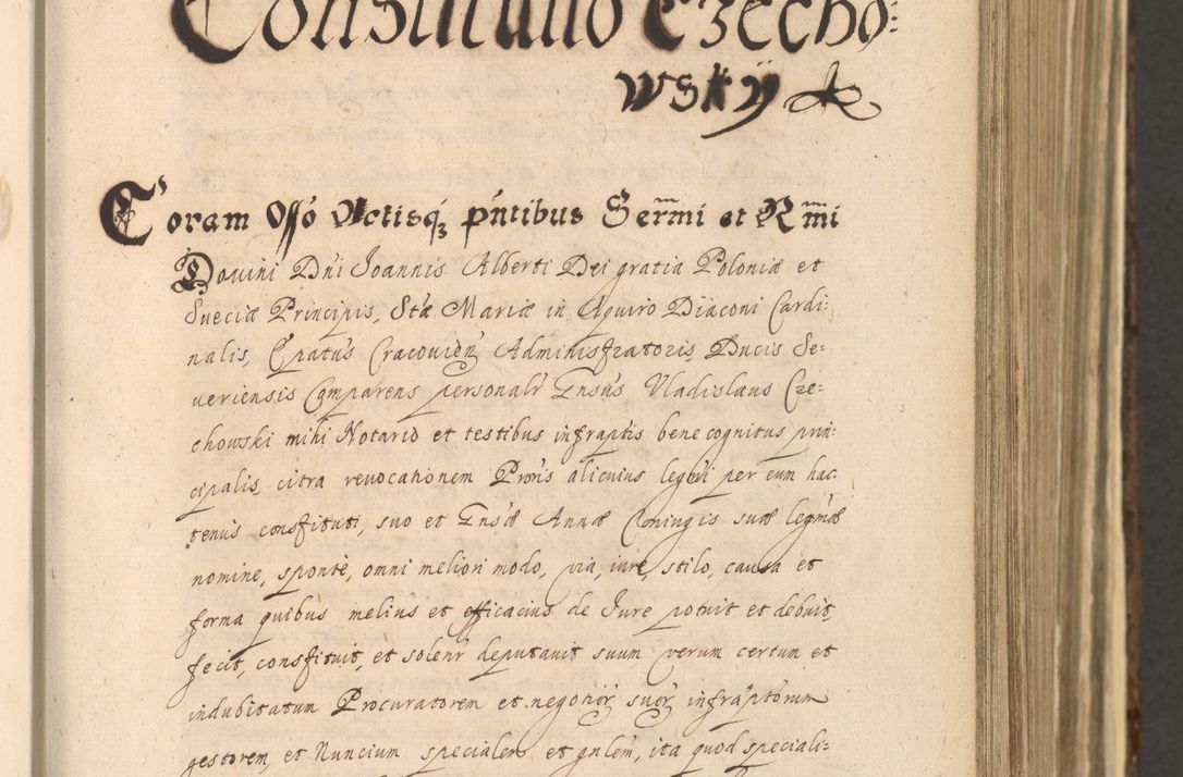 Zdjęcie nr 239 dla obiektu archiwalnego: Acta actorum, institutionum, resignationum, provisionum, decretorum, sententiarum, inscriptionum, testamentorum, confirmationum, ingrossationum, obligationum, quietationum, constitutionum R. D. Andreae Szołdrski, episcopi Kijoviensis, Gnesnensis et Posnaniensis praepositi, cantoris Cracoviensis, Vladislaviensis canonici, R. S. M. secretarii, episcopatus Cracoviensis in spiritualibus er temporalibus deputati anno 1633, 1634 et 1635
