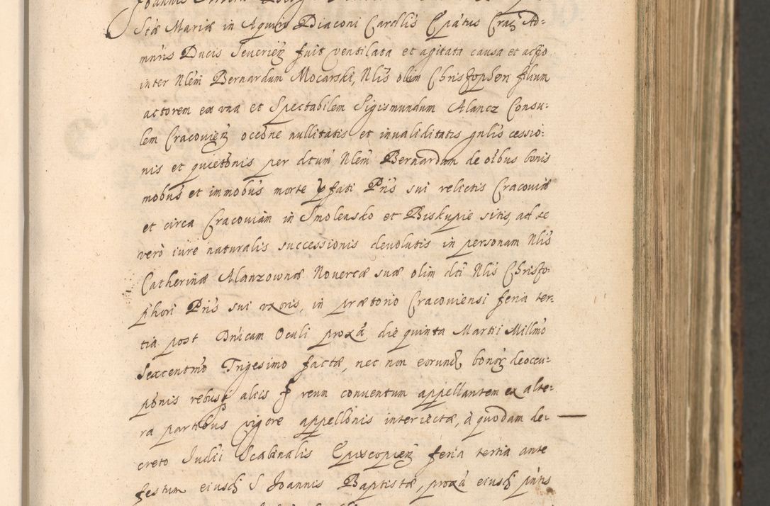 Zdjęcie nr 237 dla obiektu archiwalnego: Acta actorum, institutionum, resignationum, provisionum, decretorum, sententiarum, inscriptionum, testamentorum, confirmationum, ingrossationum, obligationum, quietationum, constitutionum R. D. Andreae Szołdrski, episcopi Kijoviensis, Gnesnensis et Posnaniensis praepositi, cantoris Cracoviensis, Vladislaviensis canonici, R. S. M. secretarii, episcopatus Cracoviensis in spiritualibus er temporalibus deputati anno 1633, 1634 et 1635