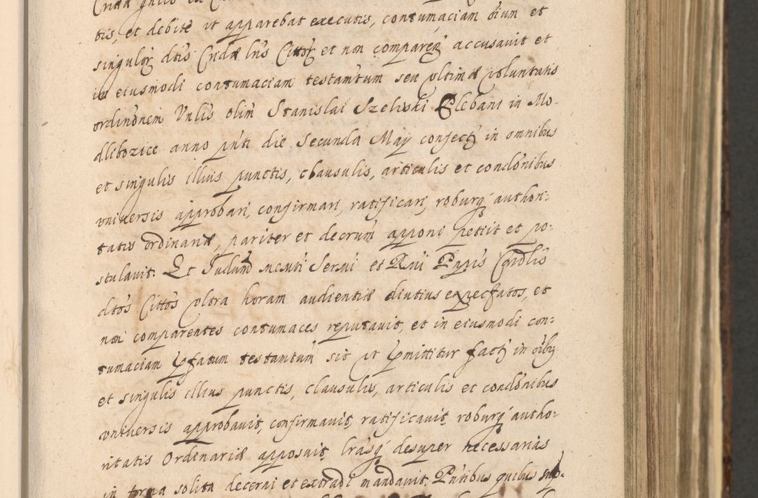 Zdjęcie nr 233 dla obiektu archiwalnego: Acta actorum, institutionum, resignationum, provisionum, decretorum, sententiarum, inscriptionum, testamentorum, confirmationum, ingrossationum, obligationum, quietationum, constitutionum R. D. Andreae Szołdrski, episcopi Kijoviensis, Gnesnensis et Posnaniensis praepositi, cantoris Cracoviensis, Vladislaviensis canonici, R. S. M. secretarii, episcopatus Cracoviensis in spiritualibus er temporalibus deputati anno 1633, 1634 et 1635