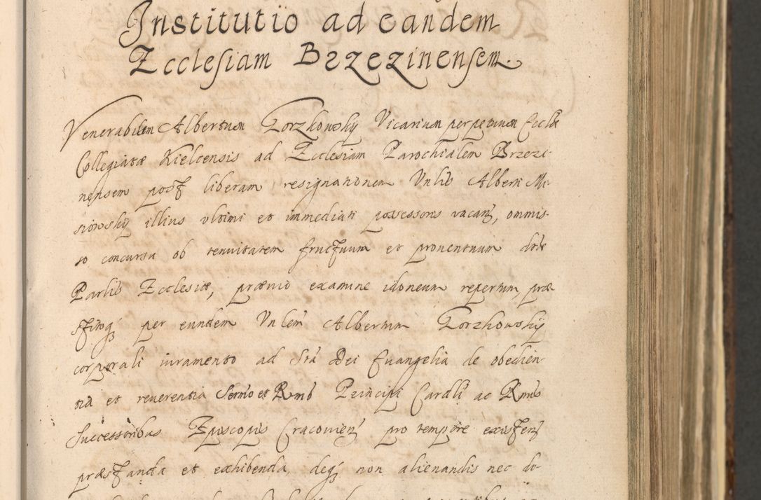 Zdjęcie nr 221 dla obiektu archiwalnego: Acta actorum, institutionum, resignationum, provisionum, decretorum, sententiarum, inscriptionum, testamentorum, confirmationum, ingrossationum, obligationum, quietationum, constitutionum R. D. Andreae Szołdrski, episcopi Kijoviensis, Gnesnensis et Posnaniensis praepositi, cantoris Cracoviensis, Vladislaviensis canonici, R. S. M. secretarii, episcopatus Cracoviensis in spiritualibus er temporalibus deputati anno 1633, 1634 et 1635