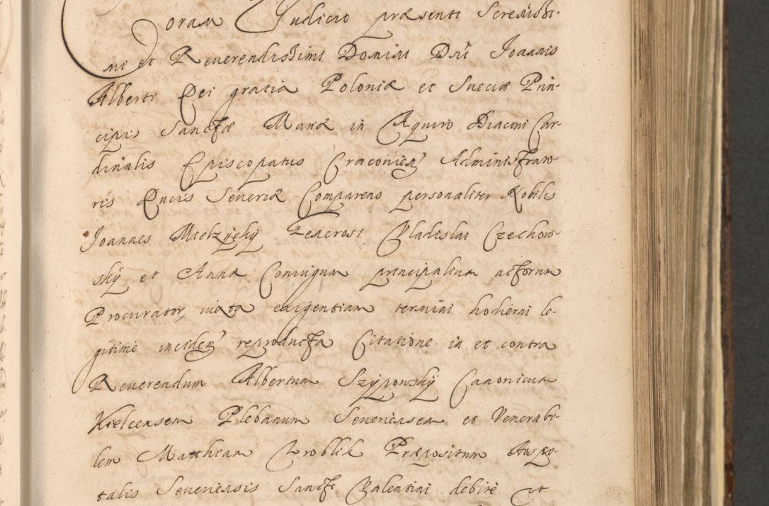 Zdjęcie nr 413 dla obiektu archiwalnego: Acta actorum, institutionum, resignationum, provisionum, decretorum, sententiarum, inscriptionum, testamentorum, confirmationum, ingrossationum, obligationum, quietationum, constitutionum R. D. Andreae Szołdrski, episcopi Kijoviensis, Gnesnensis et Posnaniensis praepositi, cantoris Cracoviensis, Vladislaviensis canonici, R. S. M. secretarii, episcopatus Cracoviensis in spiritualibus er temporalibus deputati anno 1633, 1634 et 1635