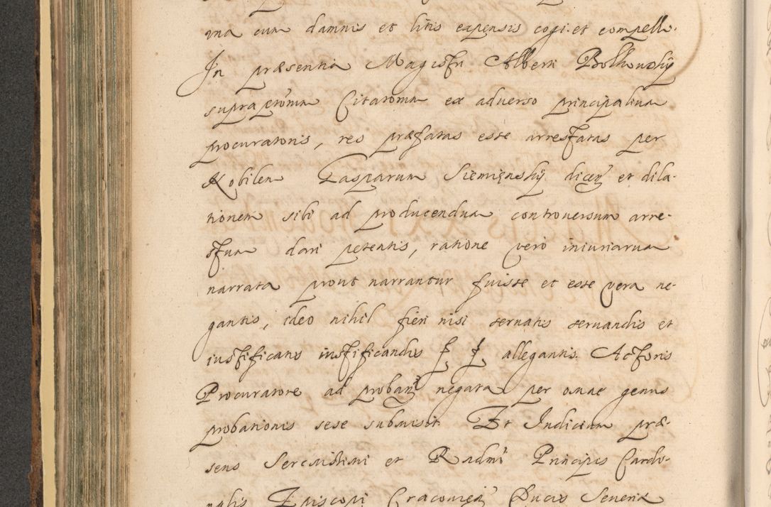 Zdjęcie nr 414 dla obiektu archiwalnego: Acta actorum, institutionum, resignationum, provisionum, decretorum, sententiarum, inscriptionum, testamentorum, confirmationum, ingrossationum, obligationum, quietationum, constitutionum R. D. Andreae Szołdrski, episcopi Kijoviensis, Gnesnensis et Posnaniensis praepositi, cantoris Cracoviensis, Vladislaviensis canonici, R. S. M. secretarii, episcopatus Cracoviensis in spiritualibus er temporalibus deputati anno 1633, 1634 et 1635