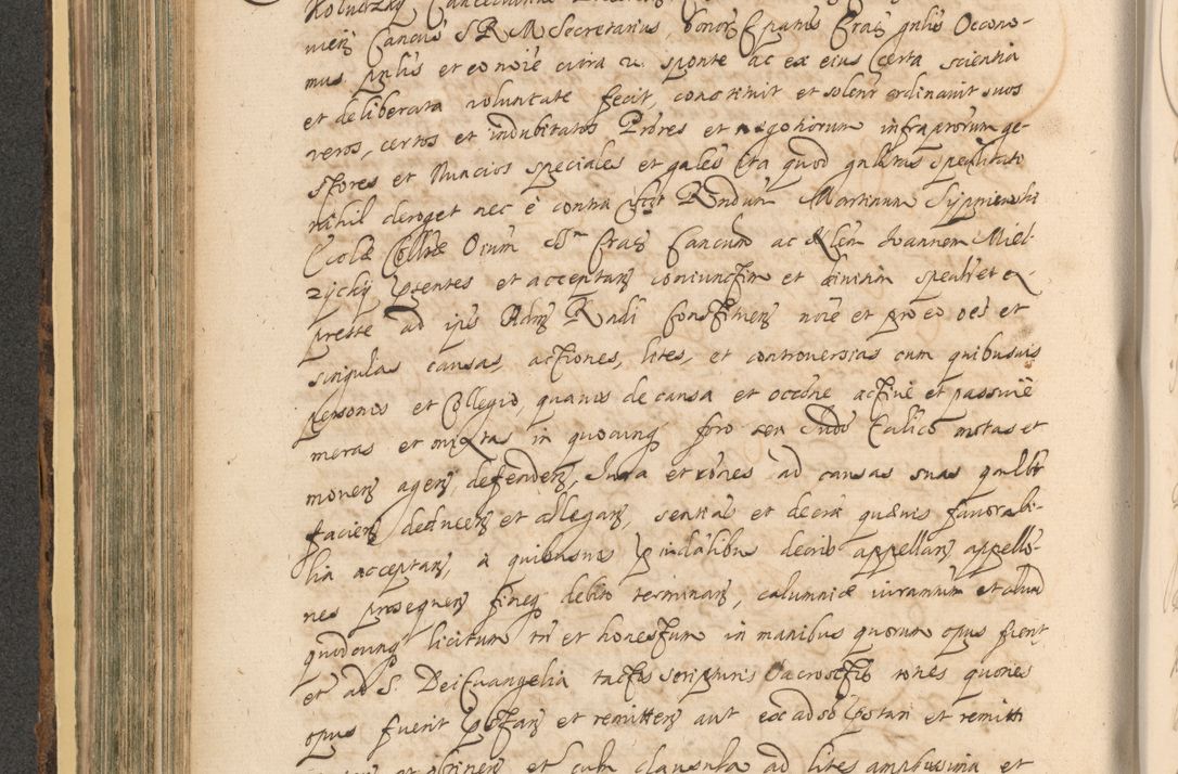 Zdjęcie nr 412 dla obiektu archiwalnego: Acta actorum, institutionum, resignationum, provisionum, decretorum, sententiarum, inscriptionum, testamentorum, confirmationum, ingrossationum, obligationum, quietationum, constitutionum R. D. Andreae Szołdrski, episcopi Kijoviensis, Gnesnensis et Posnaniensis praepositi, cantoris Cracoviensis, Vladislaviensis canonici, R. S. M. secretarii, episcopatus Cracoviensis in spiritualibus er temporalibus deputati anno 1633, 1634 et 1635