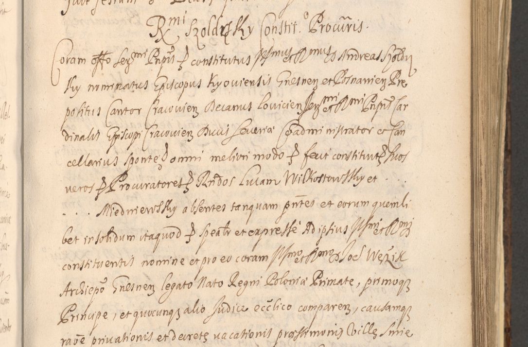 Zdjęcie nr 597 dla obiektu archiwalnego: Acta actorum, institutionum, resignationum, provisionum, decretorum, sententiarum, inscriptionum, testamentorum, confirmationum, ingrossationum, obligationum, quietationum, constitutionum R. D. Andreae Szołdrski, episcopi Kijoviensis, Gnesnensis et Posnaniensis praepositi, cantoris Cracoviensis, Vladislaviensis canonici, R. S. M. secretarii, episcopatus Cracoviensis in spiritualibus er temporalibus deputati anno 1633, 1634 et 1635