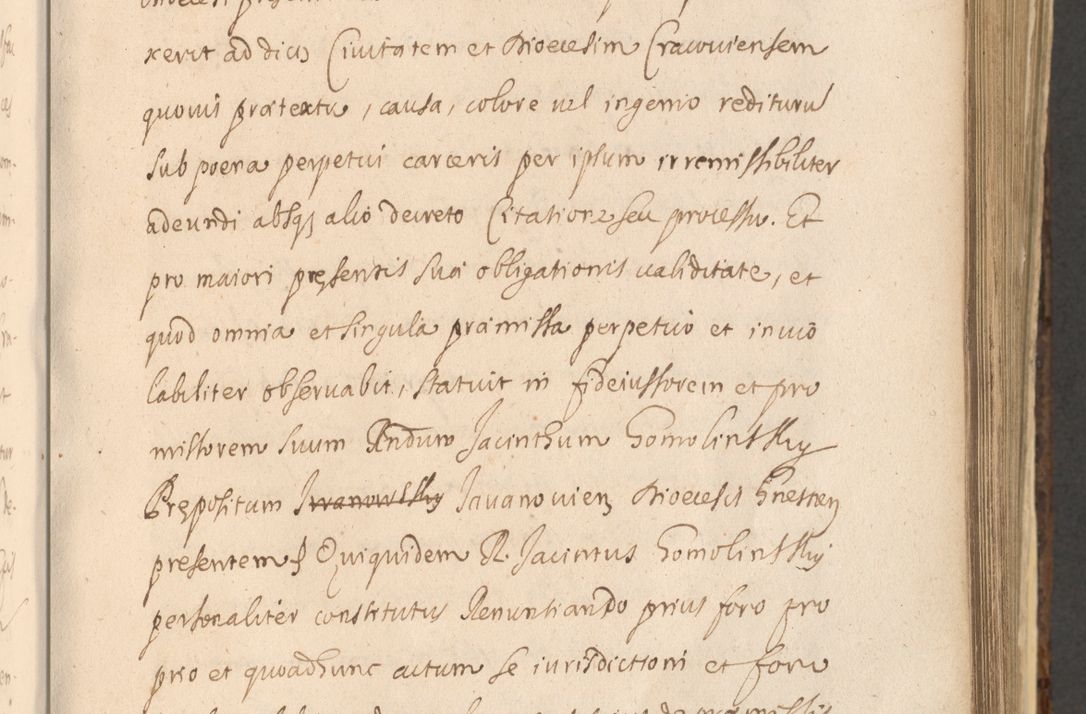 Zdjęcie nr 571 dla obiektu archiwalnego: Acta actorum, institutionum, resignationum, provisionum, decretorum, sententiarum, inscriptionum, testamentorum, confirmationum, ingrossationum, obligationum, quietationum, constitutionum R. D. Andreae Szołdrski, episcopi Kijoviensis, Gnesnensis et Posnaniensis praepositi, cantoris Cracoviensis, Vladislaviensis canonici, R. S. M. secretarii, episcopatus Cracoviensis in spiritualibus er temporalibus deputati anno 1633, 1634 et 1635