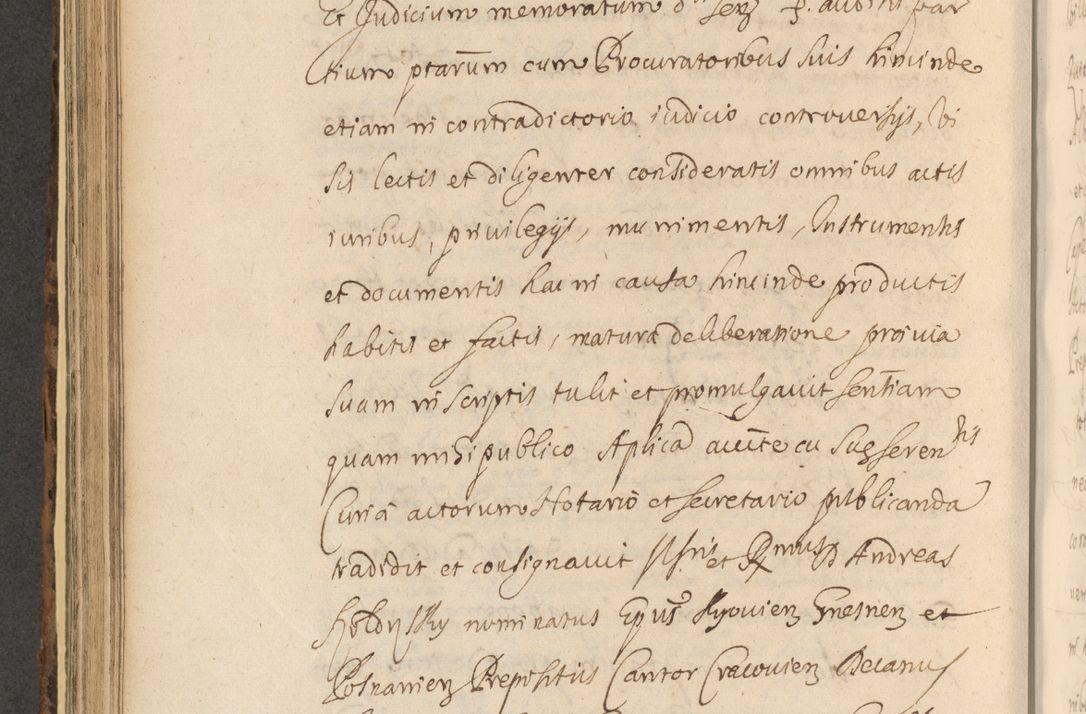 Zdjęcie nr 556 dla obiektu archiwalnego: Acta actorum, institutionum, resignationum, provisionum, decretorum, sententiarum, inscriptionum, testamentorum, confirmationum, ingrossationum, obligationum, quietationum, constitutionum R. D. Andreae Szołdrski, episcopi Kijoviensis, Gnesnensis et Posnaniensis praepositi, cantoris Cracoviensis, Vladislaviensis canonici, R. S. M. secretarii, episcopatus Cracoviensis in spiritualibus er temporalibus deputati anno 1633, 1634 et 1635